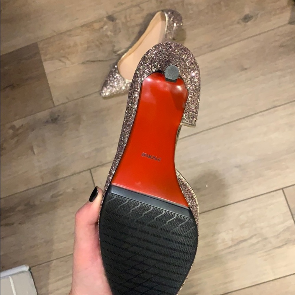 Sparkly Pointy Toe Heels With Red Bottom - image 3